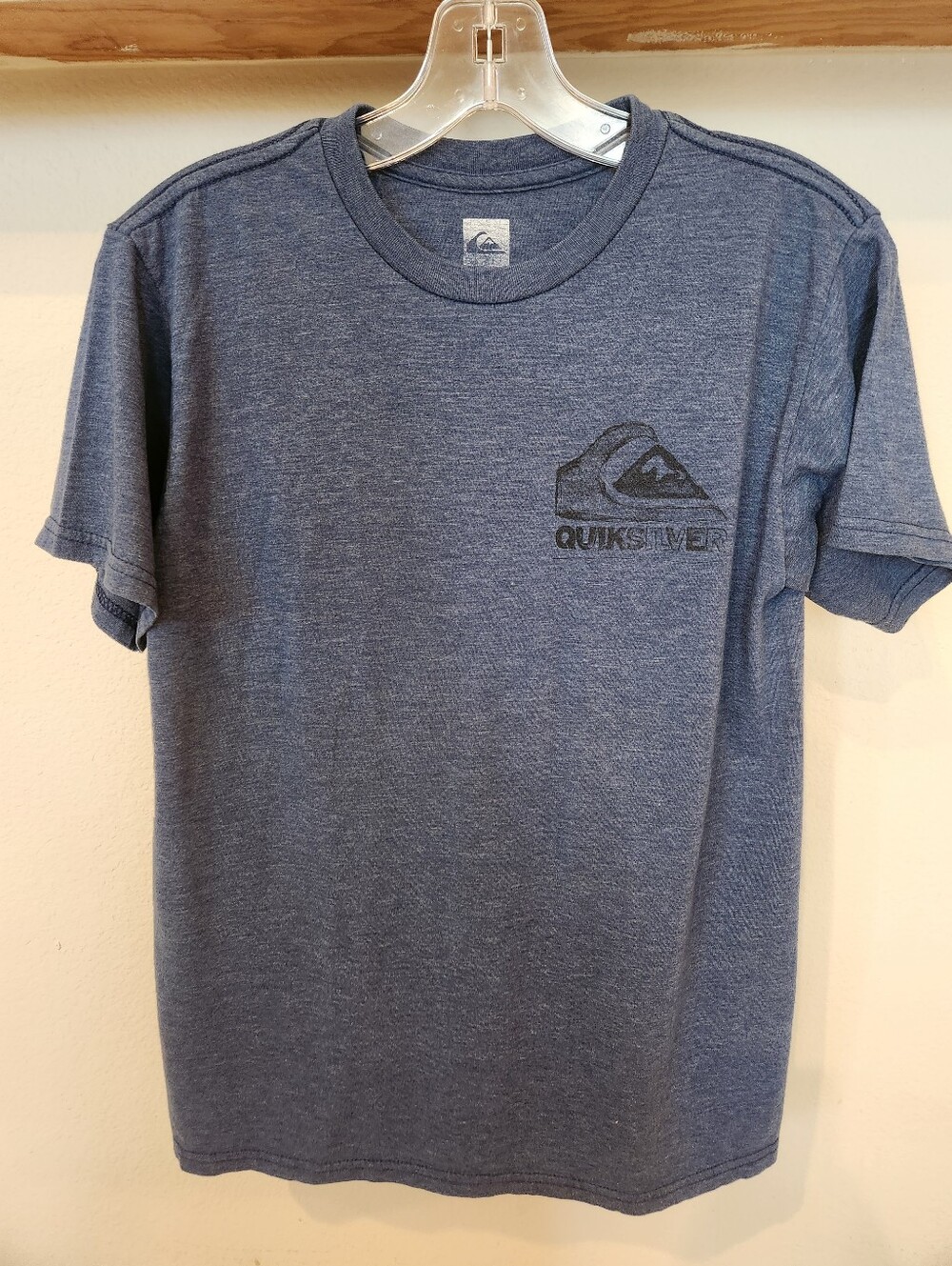 Quiksilver Young Men's Navy Heather Super Soft Short-Sleeve Logo Tee
